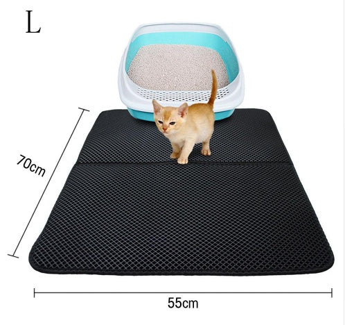 "Litter-free floors and a cozy cat—our Double Layer Litter Mat does both."