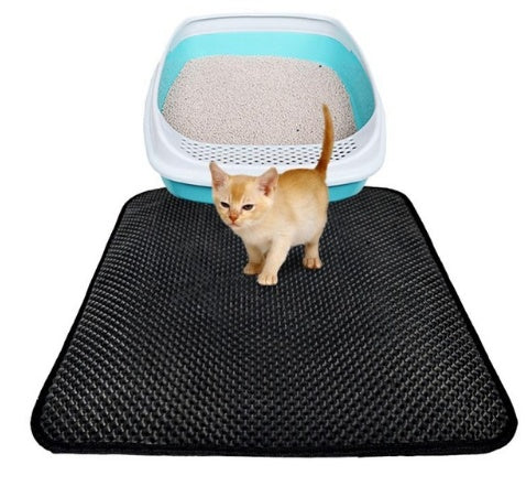 "Litter-free floors and a cozy cat—our Double Layer Litter Mat does both."